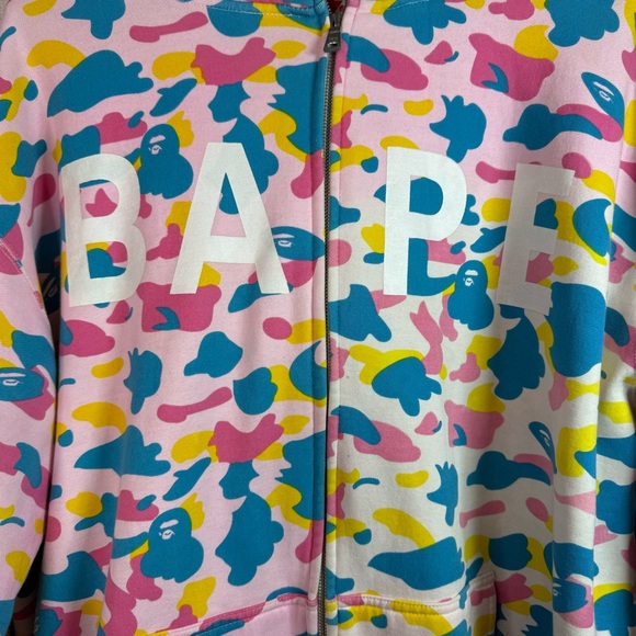 Vintage 2000’s BAPE cotton candy full zip baggy hoodie y2k size 3xl - Picture 3 of 9